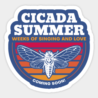 Cicada Summer Retro Vintage Art Meme Sticker